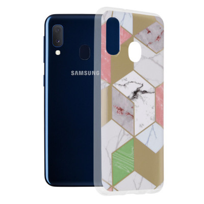 Husa pentru Samsung Galaxy A20e - Techsuit Marble Series - Purple Hex - 1