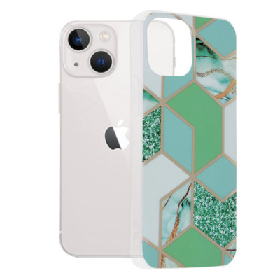 Husa pentru iPhone 13 mini - Techsuit Marble Series - Green Hex - 1