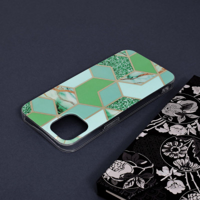 Husa pentru iPhone 13 - Techsuit Marble Series - Green Hex - 5