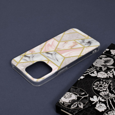 Husa pentru iPhone 13 Pro - Techsuit Marble Series - Pink Hex - 4