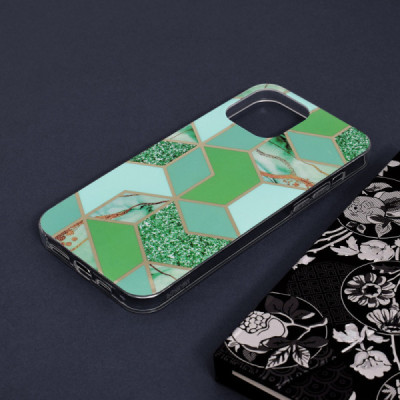 Husa pentru iPhone 13 Pro Max - Techsuit Marble Series - Green Hex - 4