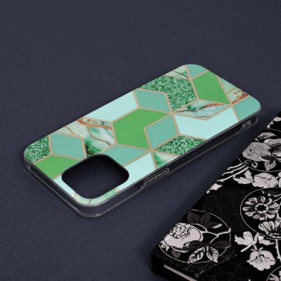 Husa pentru iPhone 13 Pro Max - Techsuit Marble Series - Green Hex - 5