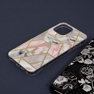 Husa pentru iPhone 13 Pro Max - Techsuit Marble Series - Pink Hex - 4