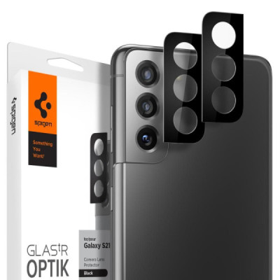 Folie Camera pentru Samsung Galaxy S21 5G (set 2) - Spigen Optik.tR - Black - 1