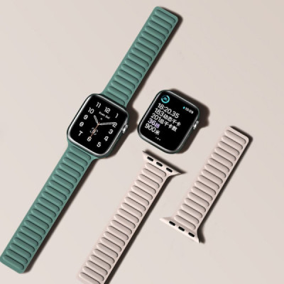 Curea barbati pentru Apple Watch 1/2/3/4/5/6/7/8/9/SE/SE 2/Ultra/Ultra 2 (42/44/45/49mm) - Techsuit Watchband (W035) - Orange - 