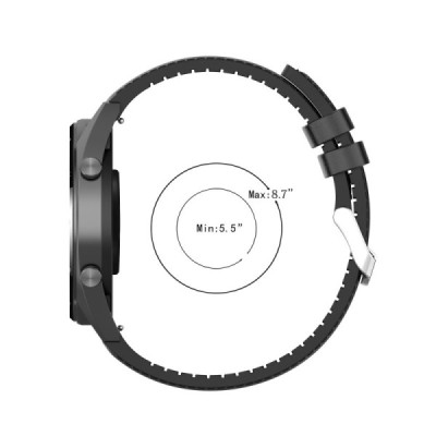 Curea pentru Samsung Galaxy Watch 4/5/Active 2, Huawei Watch GT 3 (42mm)/GT 3 Pro (43mm) - Techsuit Watchband 20mm (W007) - Blac