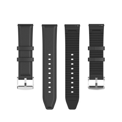 Curea pentru Samsung Galaxy Watch 4/5/Active 2, Huawei Watch GT 3 (42mm)/GT 3 Pro (43mm) - Techsuit Watchband 20mm (W007) - Blac