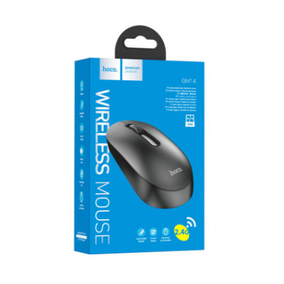 Mouse Hoco - Wireless Mouse (GM14) - 2.4G, 1200 DPI, 3D Button - Black - 1