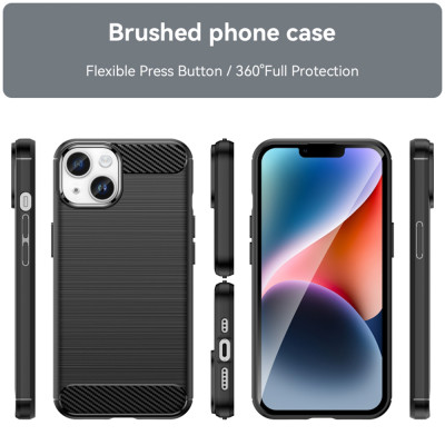 Husa iPhone 15 Plus Techsuit Carbon Silicone, negru - 3