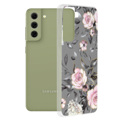 Husa pentru Samsung Galaxy S21 FE 5G - Techsuit Marble Series - Bloom of Ruth Gray - 1