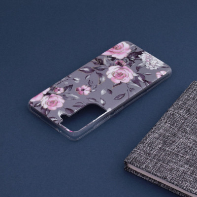 Husa pentru Samsung Galaxy S21 FE 5G - Techsuit Marble Series - Bloom of Ruth Gray - 5