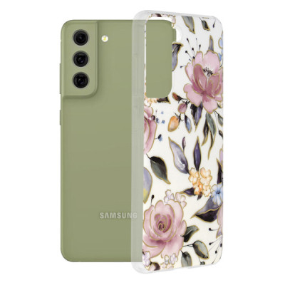 Husa pentru Samsung Galaxy S21 FE 5G - Techsuit Marble Series - Chloe White - 1