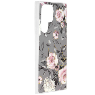 Husa pentru Samsung Galaxy S22 Ultra 5G - Techsuit Marble Series - Bloom of Ruth Gray - 2