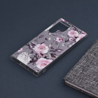 Husa pentru Samsung Galaxy S22 Ultra 5G - Techsuit Marble Series - Bloom of Ruth Gray - 4