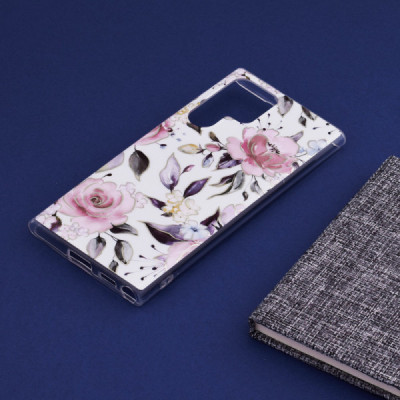 Husa pentru Samsung Galaxy S22 Ultra 5G - Techsuit Marble Series - Chloe White - 4