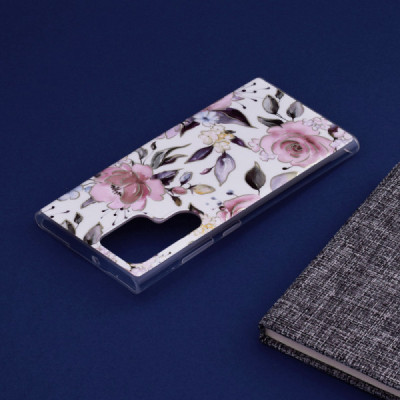 Husa pentru Samsung Galaxy S22 Ultra 5G - Techsuit Marble Series - Chloe White - 5