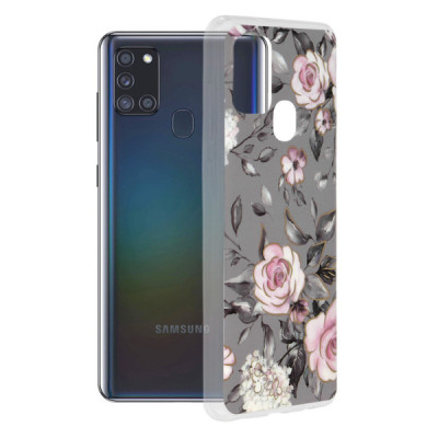 Husa pentru Samsung Galaxy A21s - Techsuit Marble Series - Bloom of Ruth Gray - 1