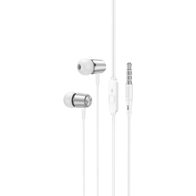 Casti in-ear cu fir si microfon, 1.2m Hoco M108, alb - 1