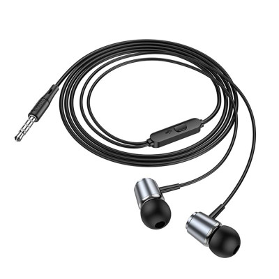 Casti in-ear cu fir si microfon, 1.2m Hoco M108, alb - 5