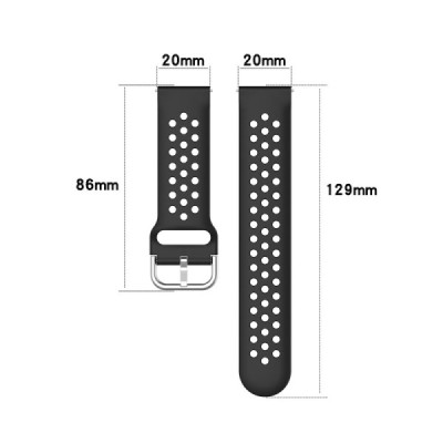 Curea pentru Samsung Galaxy Watch 4/5/Active 2, Huawei Watch GT 3 (42mm)/GT 3 Pro (43mm) - Techsuit Watchband 20mm (W004) - Blac