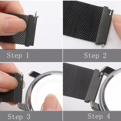 Curea pentru Samsung Galaxy Watch 4/5/Active 2, Huawei Watch GT 3 (42mm)/GT 3 Pro (43mm) - Techsuit Watchband 20mm (W009) - Blac