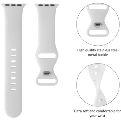 Curea pentru Apple Watch 1/2/3/4/5/6/7/8/9/SE/SE 2/Ultra/Ultra 2 (42/44/45/49mm) - Techsuit Watchband (W031) - Gray - 5