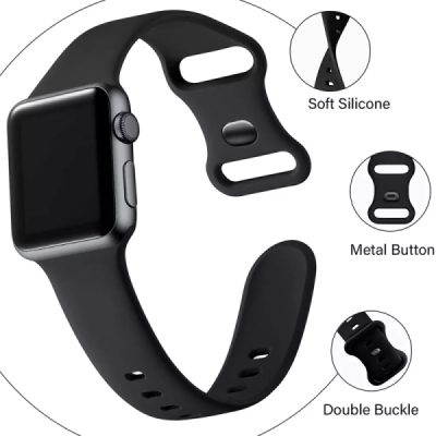 Curea pentru Apple Watch 1/2/3/4/5/6/7/8/9/SE/SE 2 (38/40/41mm) - Techsuit Watchband (W031) - Gray - 5