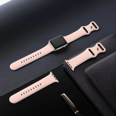 Curea pentru Apple Watch 1/2/3/4/5/6/7/8/9/SE/SE 2 (38/40/41mm) - Techsuit Watchband (W031) - Light Pink - 4