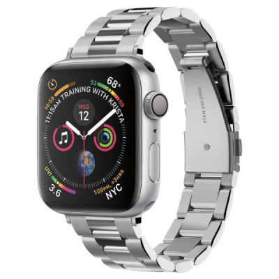 Curea pentru Apple Watch 1/2/3/4/5/6/7/8/9/SE/SE 2 (38/40/41mm) - Spigen Modern Fit - Silver - 1