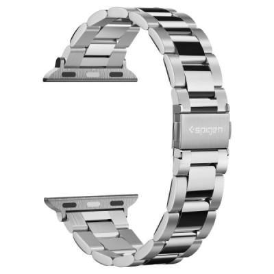 Curea pentru Apple Watch 1/2/3/4/5/6/7/8/9/SE/SE 2 (38/40/41mm) - Spigen Modern Fit - Silver - 2