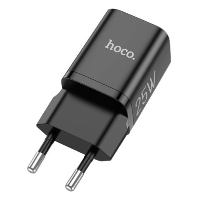 Incarcator USB-C, PD 25W, QC 3.0, 3A + Cablu Type-C la Lightning, 1m - Hoco Rigorous (N19) - Black - 2