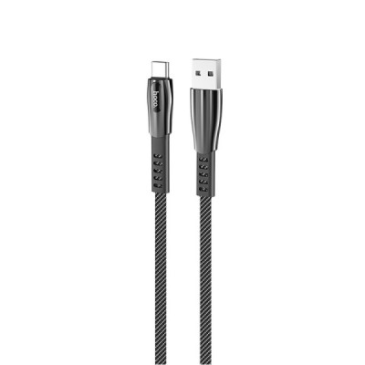 Cablu de Date USB-A la Type-C 2.4A, 1.2m - Hoco Splendor (U70) - Grey - 1