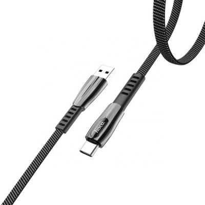 Cablu de Date USB-A la Type-C 2.4A, 1.2m - Hoco Splendor (U70) - Grey - 3