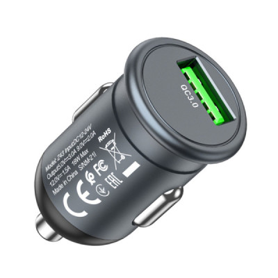 Incarcator Auto USB-A, QC 3.0, 18W, 3A - Hoco (Z43 Mighty) - Black - 6