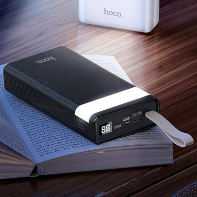Baterie Externa 30000mAh, 2xUSB, Micro-USB, Type-C, Lightning - Hoco Powerful (J73) - Black - 6
