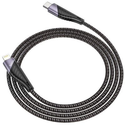 Cablu de Date Type-C la Lightning PD 20W, 3A, 1.2m - Hoco Freeway (U95)- Black - 5