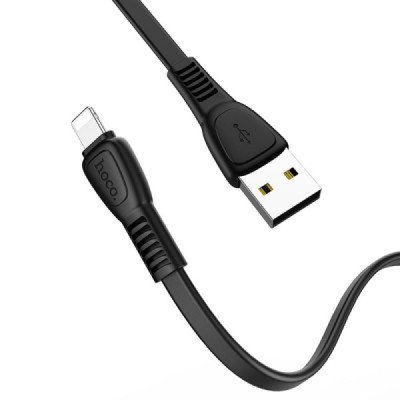 Cablu de Date USB-A la Lightning 12W, 2.4A, 1m - Hoco Noah (X40) - Black - 1
