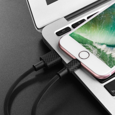 Cablu de Date USB-A la Lightning 10W, 2A, 1m - Hoco Superior style (X29) - Black - 5