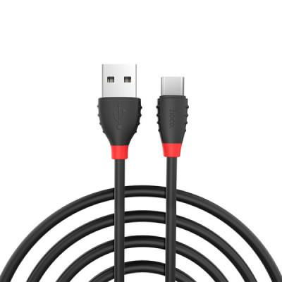 Cablu de Date USB-A la USB Type-C 10W, 2.4A, 1.2m - Hoco Excellent charge (X27) - Black - 1