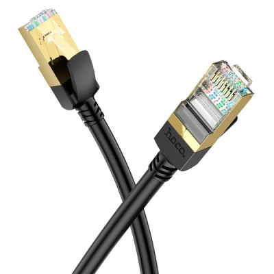 Cablu de Internet RJ45 la RJ45 1Gbps, 1m - Hoco Level (US02) - Black - 1