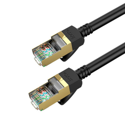 Cablu de Internet RJ45 la RJ45 1Gbps, 1m - Hoco Level (US02) - Black - 4