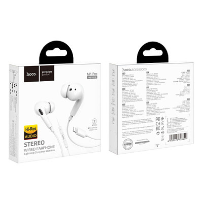 Casti Audio Stereo Lightning cu Microfon, 1.2m - Hoco (M1 Pro) - White - 7