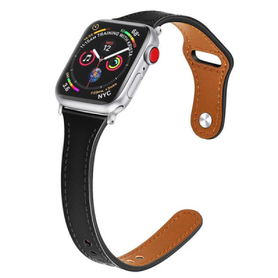 Curea dama pentru Apple Watch 1/2/3/4/5/6/7/8/9/SE/SE 2/Ultra/Ultra 2 (42/44/45/49mm) - Techsuit Watchband (W033) - Black - 1