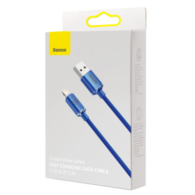 Cablu de Date USB la Lightning 2.4A, 2m - Baseus Crystal Shine (CAJY000103) - Blue - 7