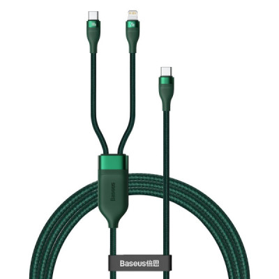 Cablu de Date Type-C la Type-C, Lightning 100W, 1.2m - Baseus Flash Series (CA1T2-F06) - Green - 1