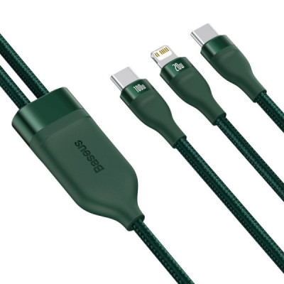 Cablu de Date Type-C la Type-C, Lightning 100W, 1.2m - Baseus Flash Series (CA1T2-F06) - Green - 2