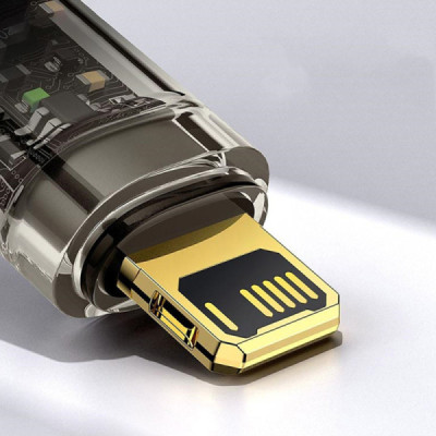 Cablu de Date USB la Lightning 2.4A, 2m - Baseus Explorer Auto Power-Off (CATS000501) - Black - 5