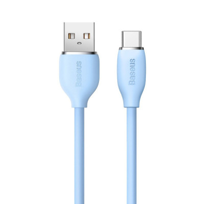 Cablu de Date USB la Type-C 100W, 1.2m - Baseus Jelly Liquid Silica Gel (CAGD010003) - Blue - 2