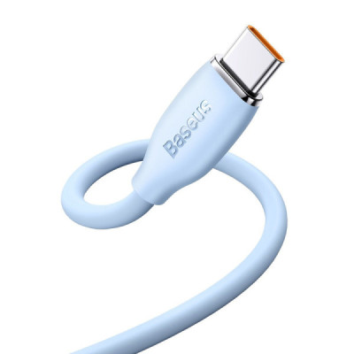Cablu de Date USB la Type-C 100W, 1.2m - Baseus Jelly Liquid Silica Gel (CAGD010003) - Blue - 3