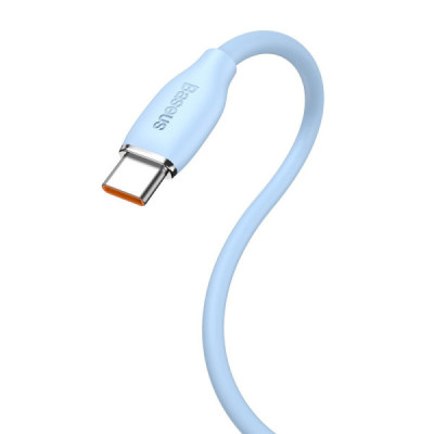 Cablu de Date USB la Type-C 100W, 1.2m - Baseus Jelly Liquid Silica Gel (CAGD010003) - Blue - 5